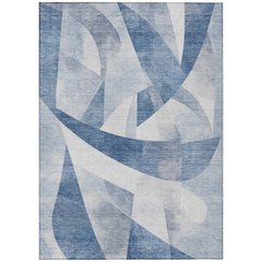 Machine Washable Indoor/Outdoor Chantille Denim 8' x 10' Rug