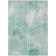 Machine Washable Indoor/Outdoor Chantille Teal 8' x 10' Rug