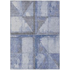 Machine Washable Indoor/Outdoor Chantille Denim 8' x 10' Rug