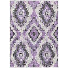 Machine Washable Indoor/Outdoor Chantille Purple 8' x 10' Rug