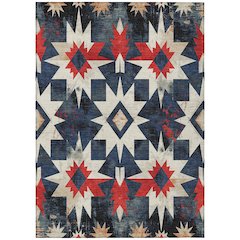Machine Washable Indoor/Outdoor Chantille Navy 8' x 10' Rug