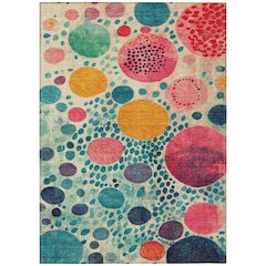 Machine Washable Indoor/Outdoor Chantille Teal 8' x 10' Rug