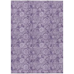 Machine Washable Indoor/Outdoor Chantille Plum 8' x 10' Rug