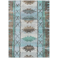 Machine Washable Indoor/Outdoor Chantille Brown 8' x 10' Rug