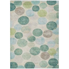 Machine Washable Indoor/Outdoor Chantille Teal 8' x 10' Rug
