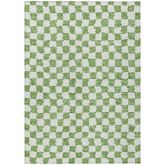 Machine Washable Indoor/Outdoor Chantille Green 8' x 10' Rug
