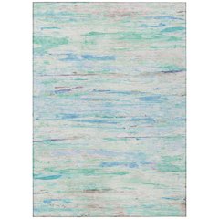 Machine Washable Indoor/Outdoor Chantille Teal 8' x 10' Rug