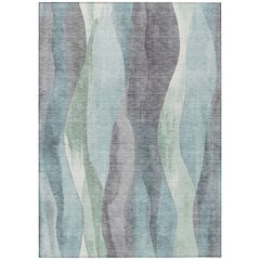 Machine Washable Indoor/Outdoor Chantille Teal 8' x 10' Rug