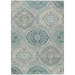 Machine Washable Indoor/Outdoor Chantille Teal 8' x 10' Rug