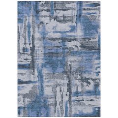 Machine Washable Indoor/Outdoor Chantille ACN2015 Blue 8' x 10' Rug