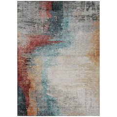 Machine Washable Indoor/Outdoor Chantille ACN2041 Teal 8' x 10' Rug