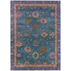 Machine Washable Indoor/Outdoor Chantille ACN2046 Teal 8' x 10' Rug