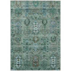Machine Washable Indoor/Outdoor Chantille ACN2047 Green 8' x 10' Rug