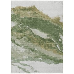 Machine Washable Indoor/Outdoor Chantille ACN2054 Green 8' x 10' Rug