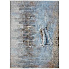Machine Washable Indoor/Outdoor Chantille ACN2056 Blue 8' x 10' Rug
