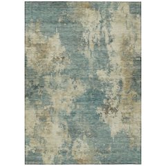 Machine Washable Indoor/Outdoor Chantille ACN2066 Teal 8' x 10' Rug