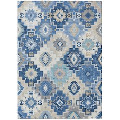 Machine Washable Indoor/Outdoor Chantille ACN2123 Blue 8' x 10' Rug