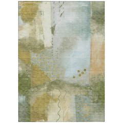 Machine Washable Indoor/Outdoor Chantille ACN2127 Green 8' x 10' Rug
