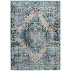 Machine Washable Indoor/Outdoor Chantille ACN2139 Green 8' x 10' Rug