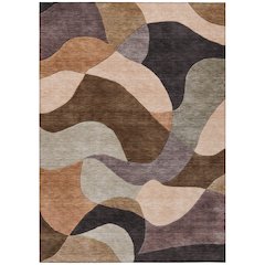 Machine Washable Indoor/Outdoor Chantille ACN2141 Chocolate 8' x 10' Rug