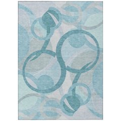 Machine Washable Indoor/Outdoor Chantille ACN2168 Teal 8' x 10' Rug