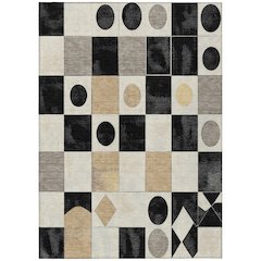 Machine Washable Indoor/Outdoor Chantille ACN2181 Black 8' x 10' Rug