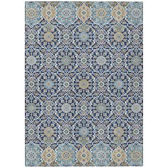 Machine Washable Indoor/Outdoor Chantille ACN2199 Navy 8' x 10' Rug