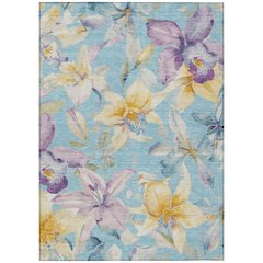 Machine Washable Indoor/Outdoor Chantille ACN2262 Teal 8' x 10' Rug