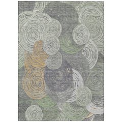 Machine Washable Indoor/Outdoor Chantille ACN2267 Green 8' x 10' Rug