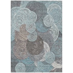 Machine Washable Indoor/Outdoor Chantille ACN2267 Teal 8' x 10' Rug