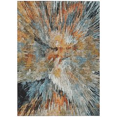 Machine Washable Indoor/Outdoor Chantille ACN2283 Brown 8' x 10' Rug