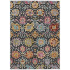 Machine Washable Indoor/Outdoor Chantille ACN2288 Black 8' x 10' Rug