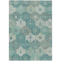 Machine Washable Indoor/Outdoor Chantille ACN2292 Teal 8' x 10' Rug