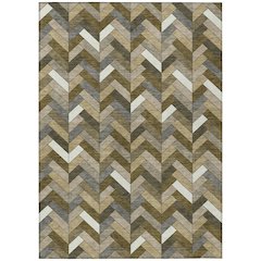 Machine Washable Indoor/Outdoor Chantille ACN2296 Brown 8' x 10' Rug