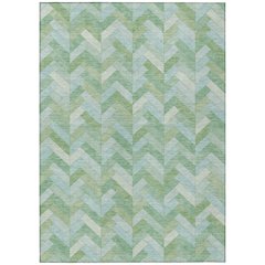 Machine Washable Indoor/Outdoor Chantille ACN2297 Green 8' x 10' Rug