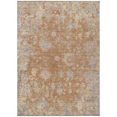 Machine Washable Indoor/Outdoor Chantille ACN2302 Orange 8' x 10' Rug