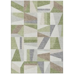 Machine Washable Indoor/Outdoor Chantille ACN2327 Green 8' x 10' Rug