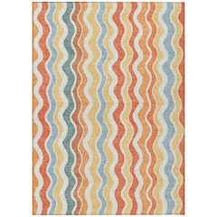 Machine Washable Indoor/Outdoor Chantille ACN2342 Orange 8' x 10' Rug