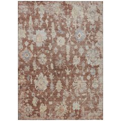 Machine Washable Indoor/Outdoor Chantille ACN2355 Orange 8' x 10' Rug