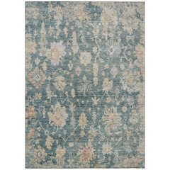 Machine Washable Indoor/Outdoor Chantille ACN2355 Teal 8' x 10' Rug