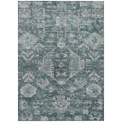 Machine Washable Indoor/Outdoor Chantille ACN2356 Teal 8' x 10' Rug