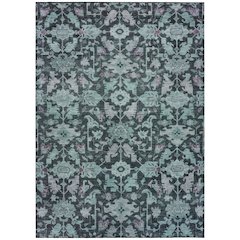 Machine Washable Indoor/Outdoor Chantille ACN2358 Teal 8' x 10' Rug