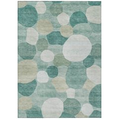 Machine Washable Indoor/Outdoor Chantille ACN2375 Teal 8' x 10' Rug
