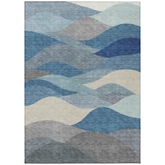 Machine Washable Indoor/Outdoor Chantille ACN2378 Blue 8' x 10' Rug