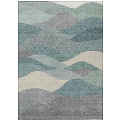 Machine Washable Indoor/Outdoor Chantille ACN2378 Teal 8' x 10' Rug