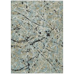 Machine Washable Indoor/Outdoor Chantille ACN2389 Teal 8' x 10' Rug