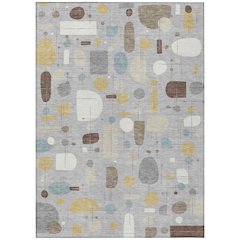 Machine Washable Indoor/Outdoor Chantille ACN2393 Gray 8' x 10' Rug