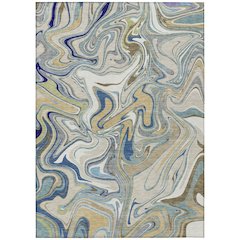 Machine Washable Indoor/Outdoor Chantille ACN2395 Ivory 8' x 10' Rug