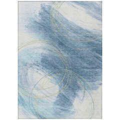 Machine Washable Indoor/Outdoor Chantille ACN2396 Blue 8' x 10' Rug