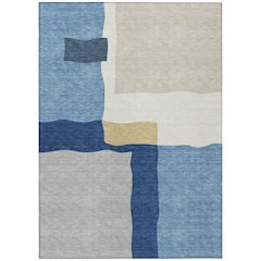 Machine Washable Indoor/Outdoor Chantille ACN2400 Blue 8' x 10' Rug